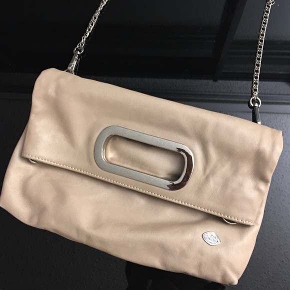 Genuine leather foldover mini crossbody clutch tan - Picture 7 of 7